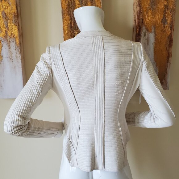 BCBGMAXAZRIA Petar Cream Fitted Blazer Jacket SZ XS - Picture 4 of 13